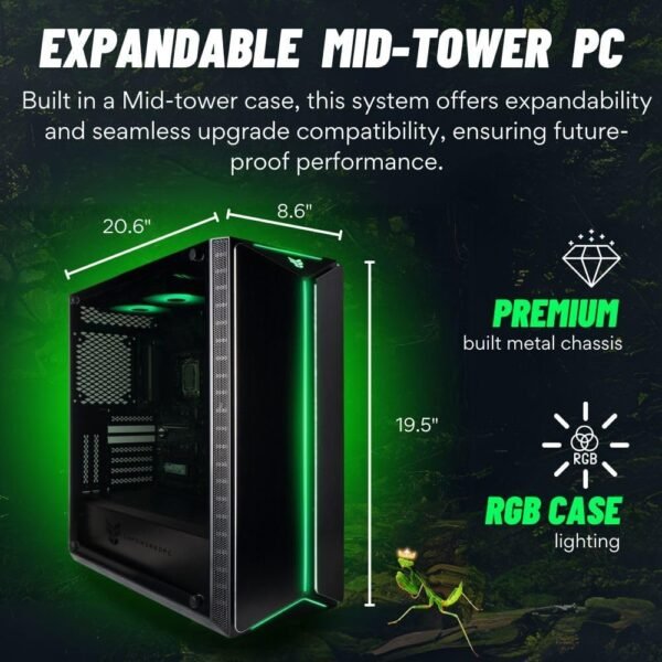 Mantis V2 Gaming Desktop PC (NVIDIA GeForce RTX 5090. AMD Ryzen 9 9950X3D Processor. 192GB DDR5 RAM. 4TB NVMe 990 Pro Gen4 SSD. 3TB HDD. WiFi 6E. Windows 11 Pro) Prebuilt RGB Gamer Desktop Computer：圖片 6
